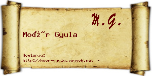 Moór Gyula névjegykártya